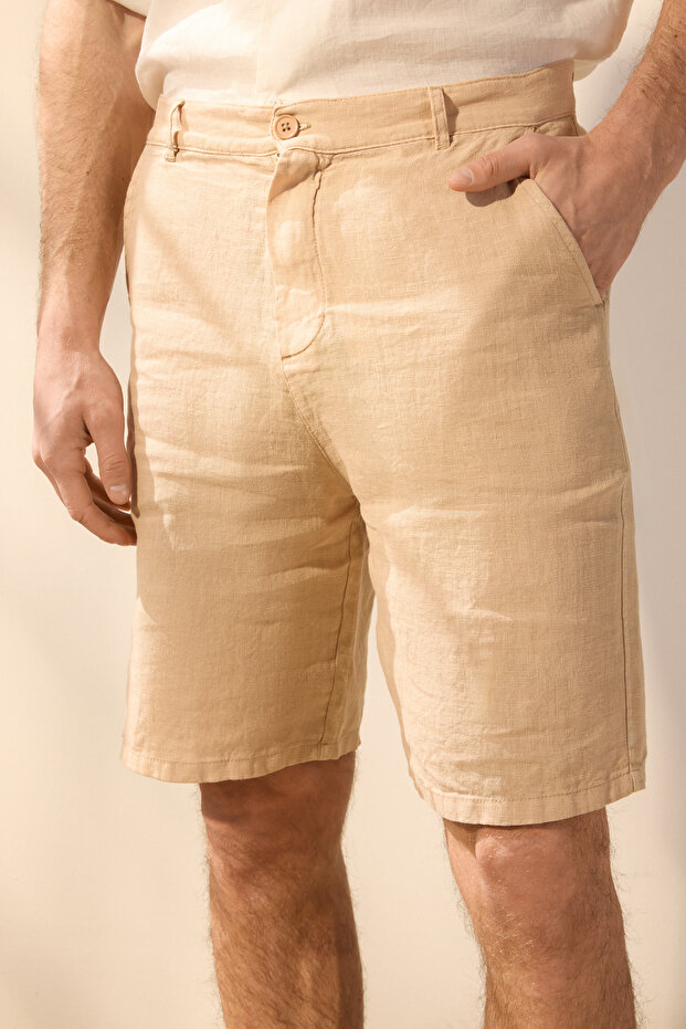 Vizon %100 Keten Regular Fit Şort&Bermuda TMNSS25SR00049 - 4