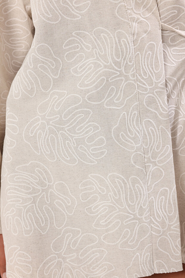 Ekru Dokuma Plaj Mini Kimono&Kaftan TBESS25KM00030 - 3