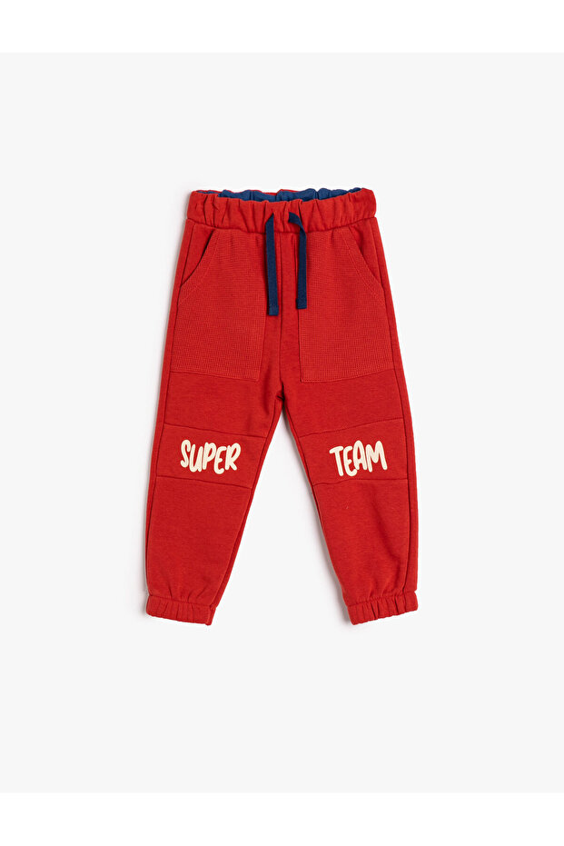 Jogger Sweatpants Tie Waist Pocket Printed