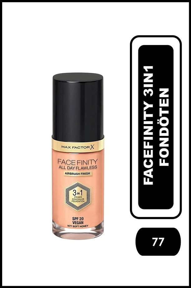 Fondöten Facefinity Foundation All Day Flawless 77 Soft Honey - 1
