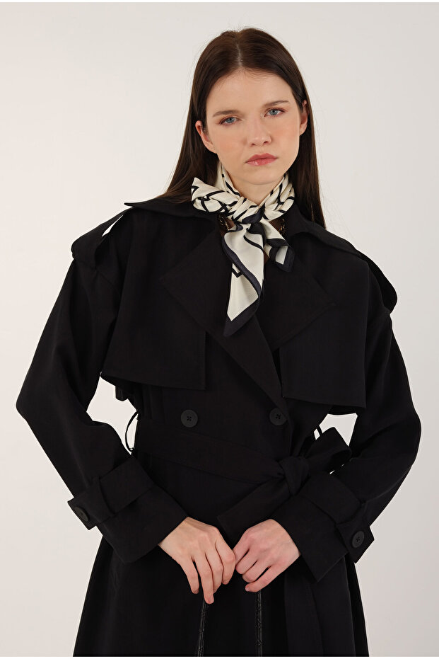 Modal Trençkot Siyah - 5