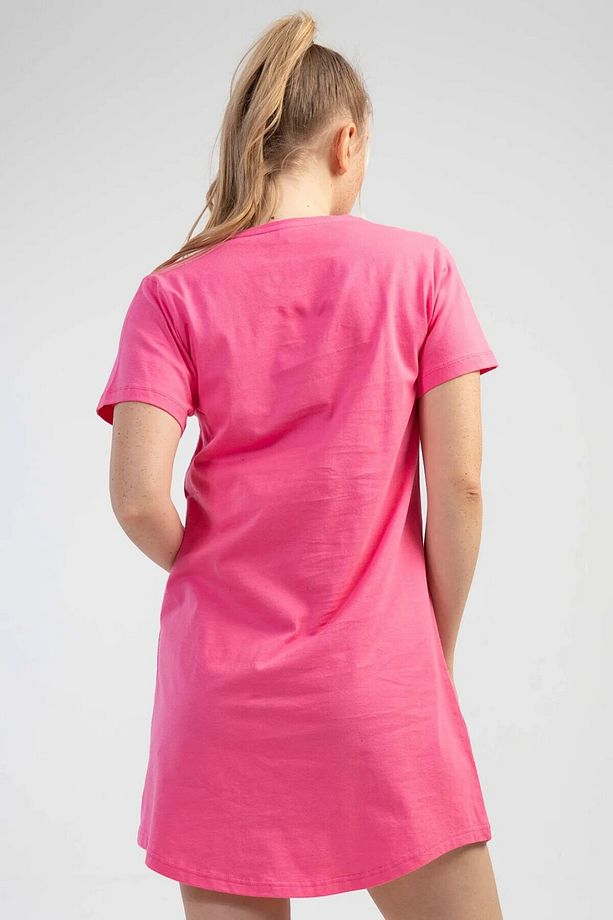 Kısa Kol Elbise Pijama Pembe - S - 4