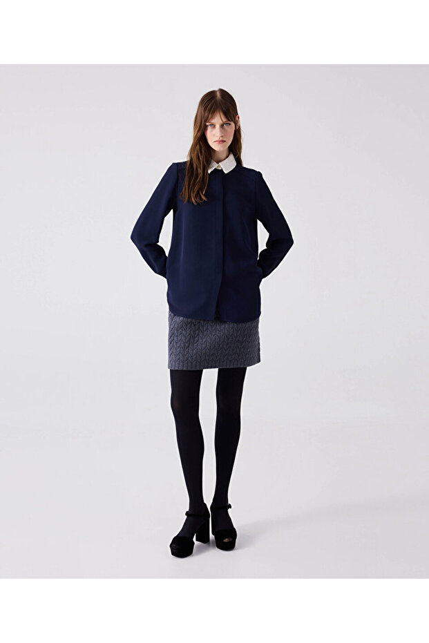 Kontrast yakalı gömlek - 2