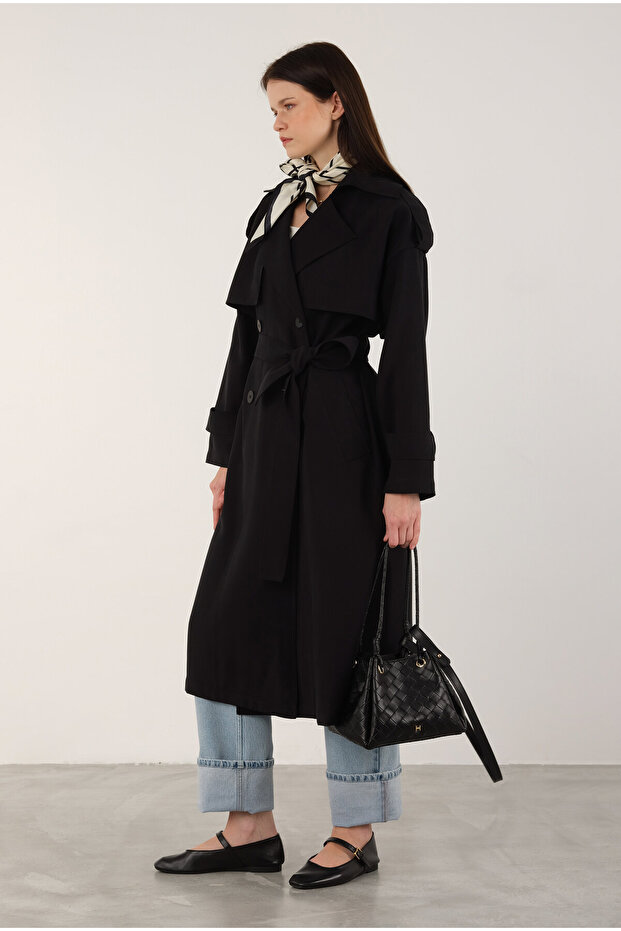 Modal Trençkot Siyah - 3