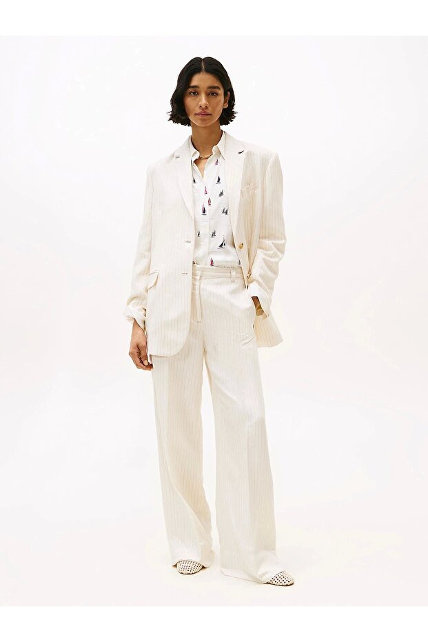 Viscose Linen Wide Leg Pants Women's Trousers Ww0Ww4546403N