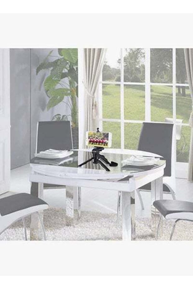 حامل ثلاثي صغير مع حامل للهاتف المحمول باللون الأسود - 4