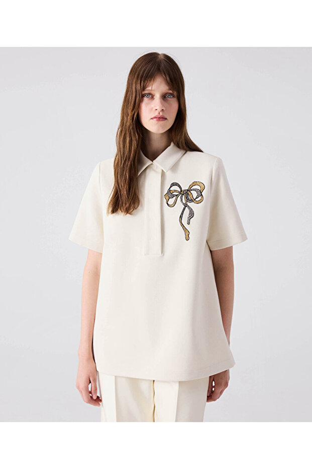 Fiyonk işlemeli tişört - 2