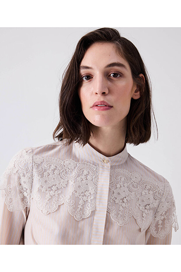 Dantel mix gömlek - 1
