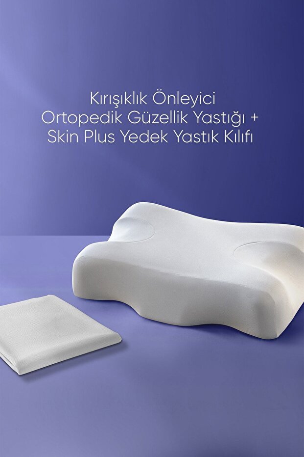 Beauty Pillow Kırışıklık Önleyici Ortopedik Güzellik Yastığı + Skinplus Yedek Yastık Kılıfı