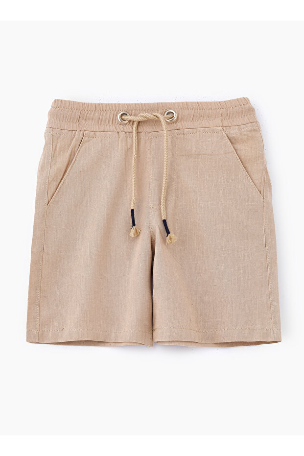 Classic Cotton Drawstring Shorts for Boys - Beige