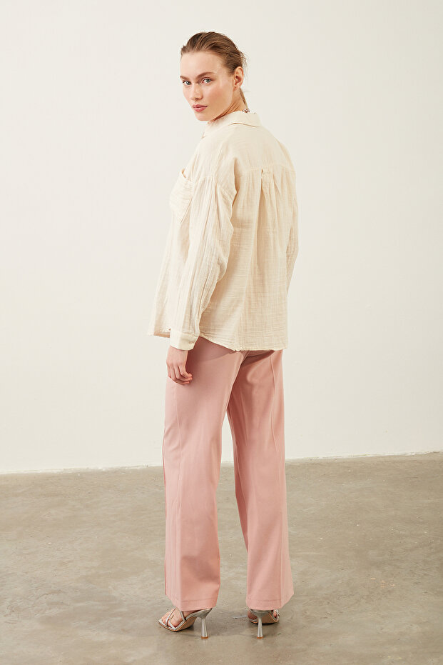 Cep Detaylı Oversize Gömlek - 6