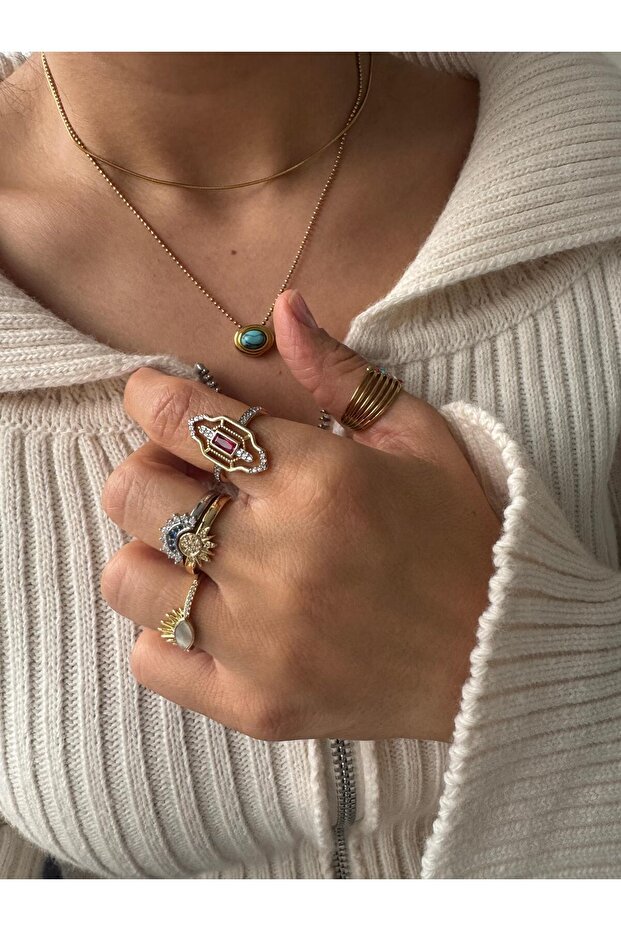 خاتم حجر مطلي بالنحاس - 2