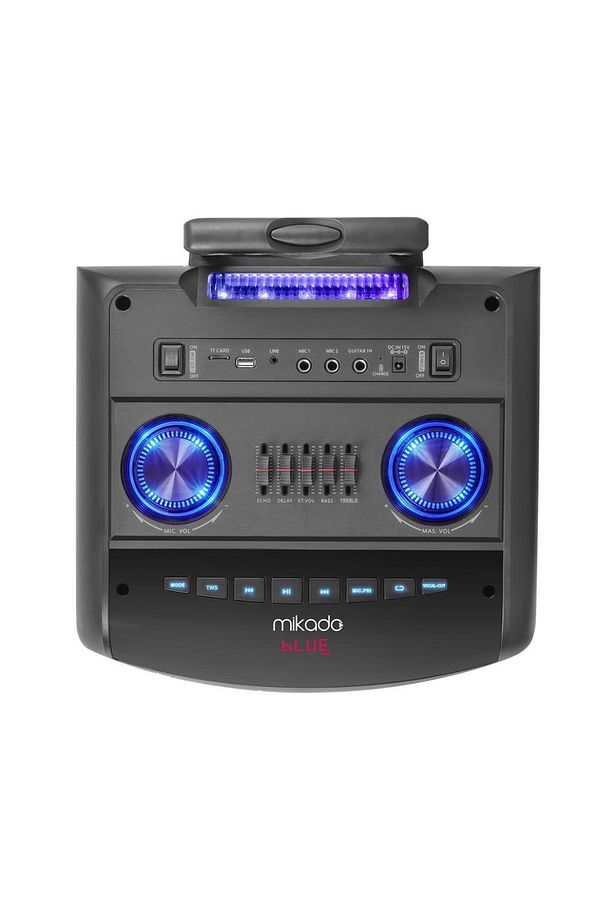 MD-90BT Bykalite Boomer 80W 2 Adet UHF Mikrofonlu USB+TF+AUX+ Bluetooth Destekli Siyah Profes - 4