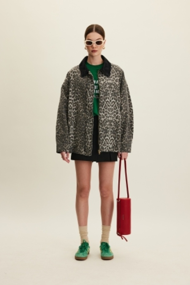Leopard Patterned Gabardine Jacket - 4