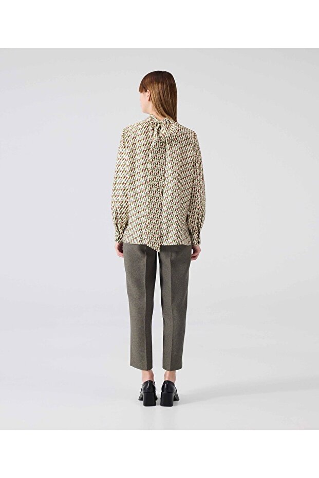 Logo baskılı ipek bluz - 5