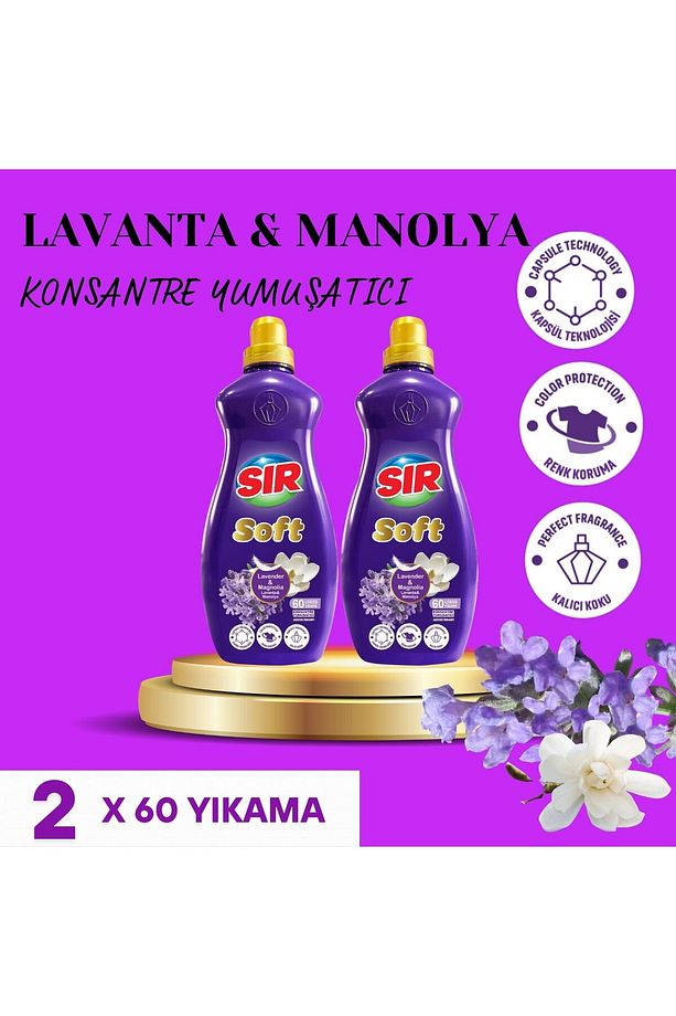 Konsantre Çamaşır Yumuşatıcısı Lavanta & Manolya 1440 ml 60 Yıkama 2 Adet - 1
