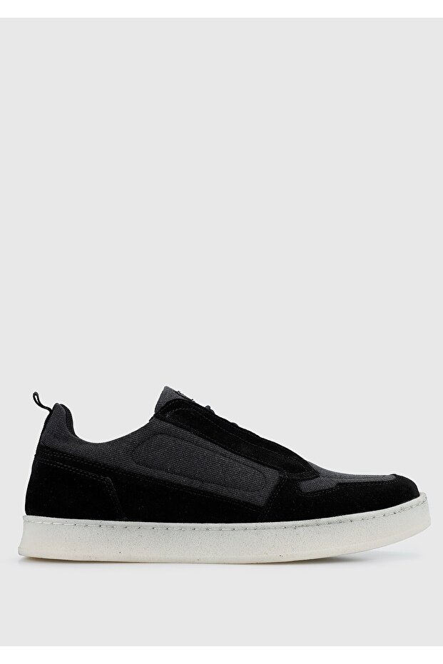 Black Leather Men's Sneakers