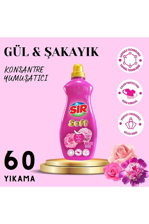 Konsantre Çamaşır Yumuşatıcısı Gül & Şakayık 1440 ml 60 Yıkama 2 Adet - 3