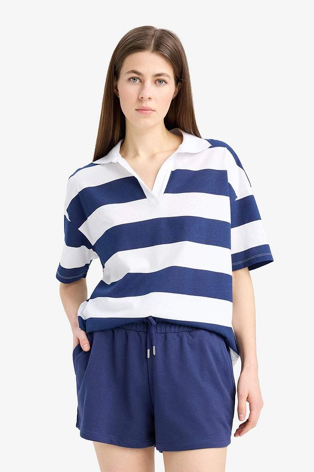 Regular Fit Beli Bağcıklı Normal Bel Düz Paça Şort C7600AX25SM - 4