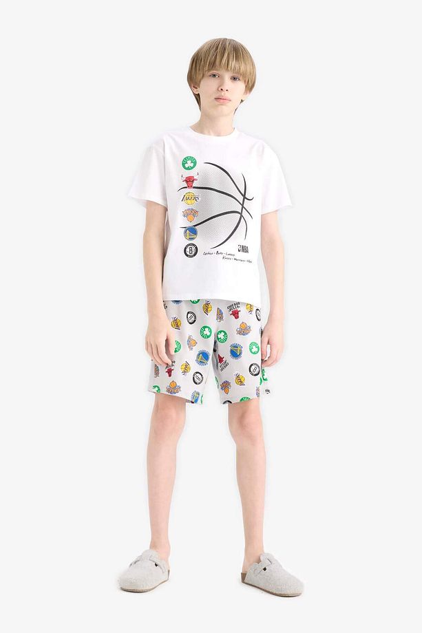 Erkek Çocuk NBA Current Teams Pijama Takımı Kısa Kollu Üst Şort E2700A825SM - 4
