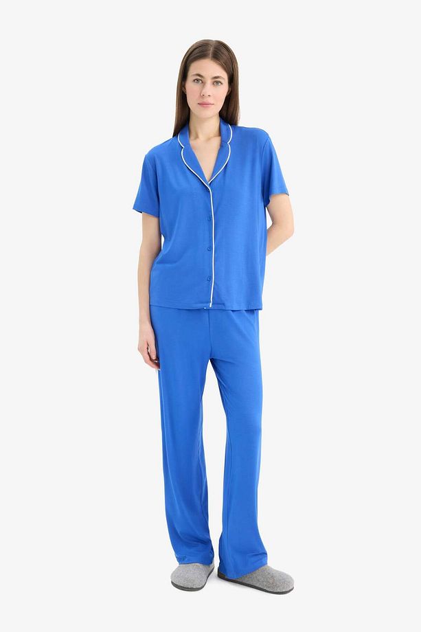 Pijama Takımı Kısa Kollu Üst Esnek Belli Uzun Alt-fall In Love E7622ax25sp - 2