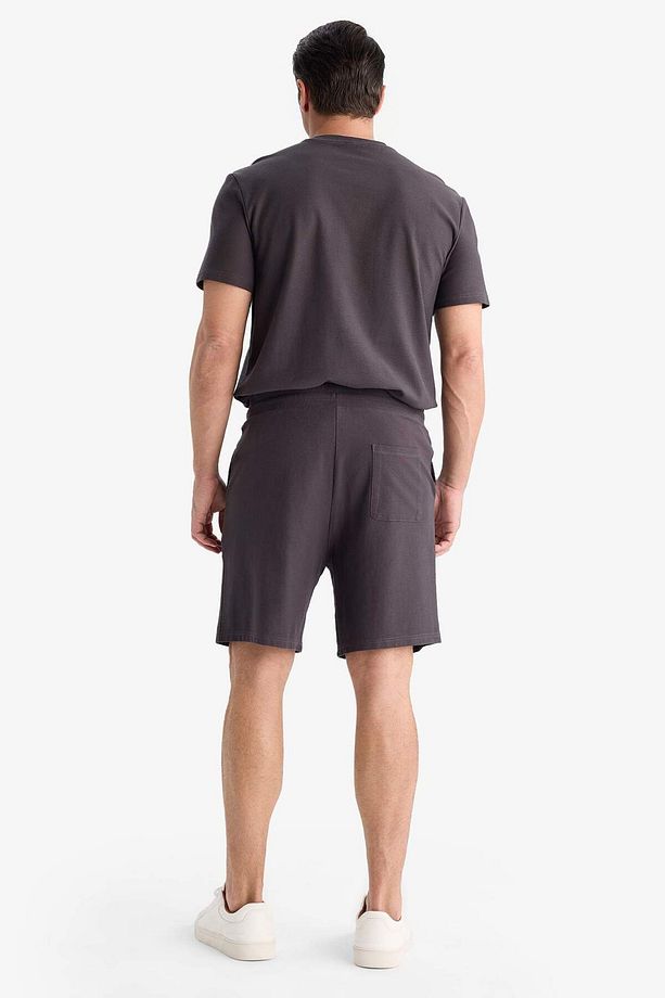 %100 Pamuk Relax Fit Twill Dokulu Cepli Şort E2590ax25sm - 5