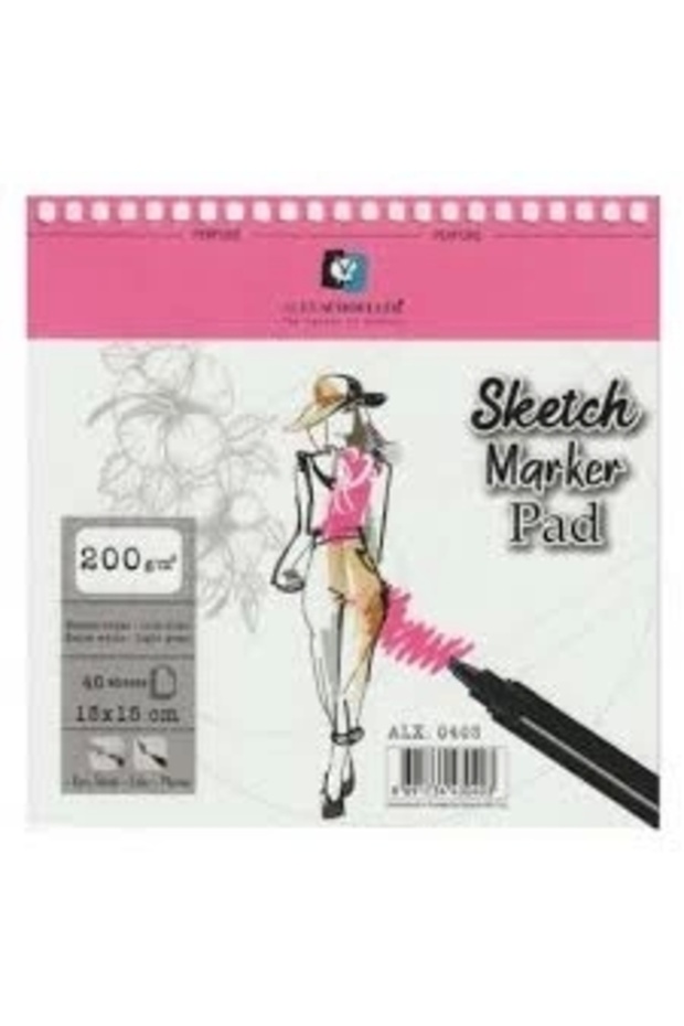 Spiral Sketch Marker Pad 200Gr 15X15Cm 40 Sheets