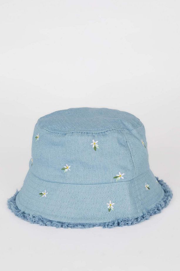 Kız Çocuk Nakışlı Jean Bucket Şapka D8412A825SM - 3