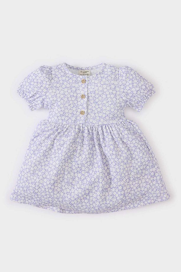 Kız Bebek Çiçekli Kısa Kollu Yazlık Elbise C4491a525sm - 1