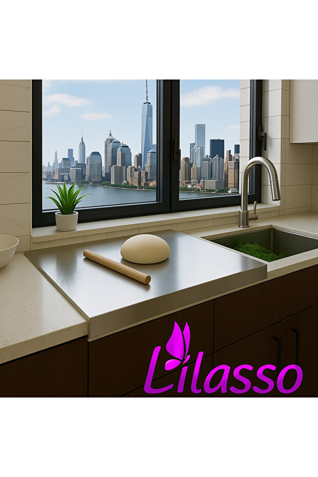 Stainless Steel Single Bent Metal Countertop Protective Cutting Board 30X40 cm - 4