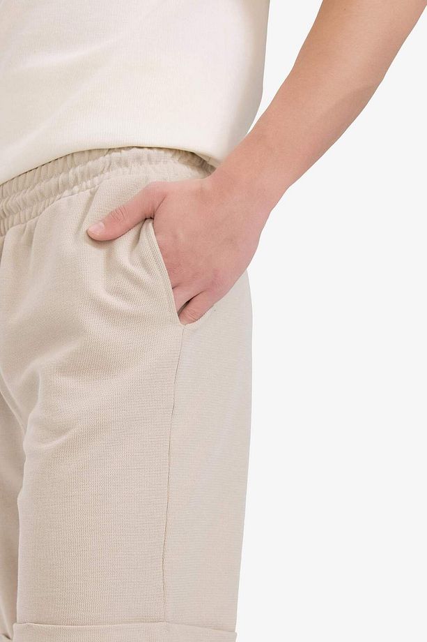 Regular Fit Dokulu Basic Düz Bermuda Şort E2606ax25sm - 3