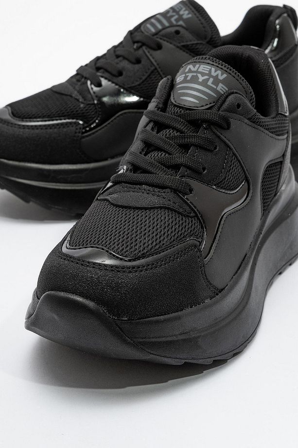 Günlük Kadın Sneaker Bağcıklı Hafif Kalın Yüksek Tabanlı Yürüyüş Nefes Alan Spor Ayakkabı - 2