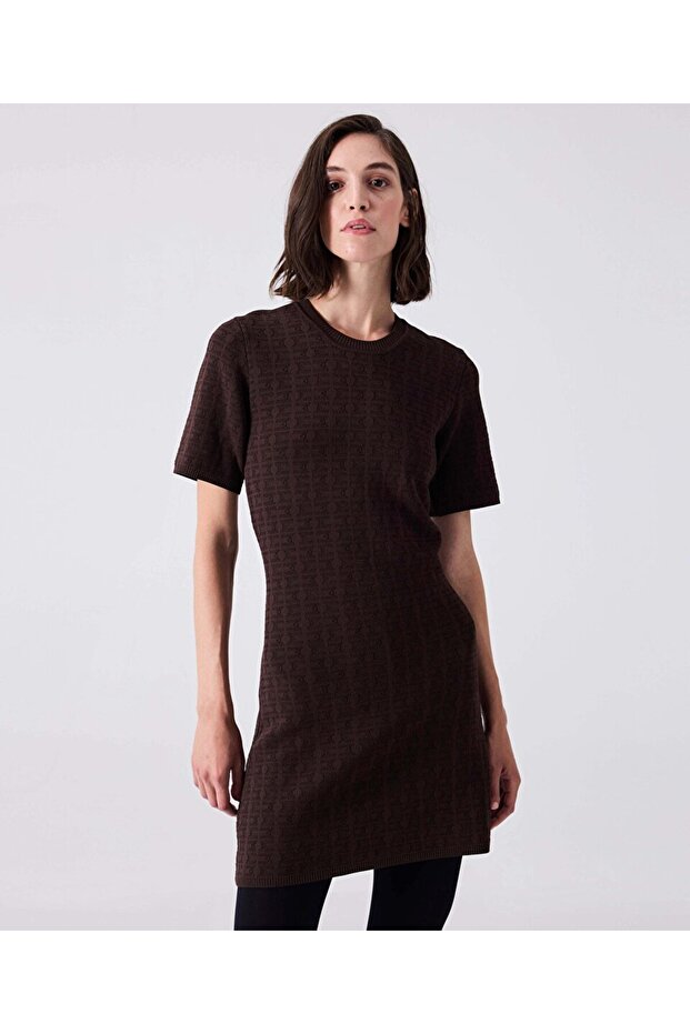 Jakarlı mini elbise - 2