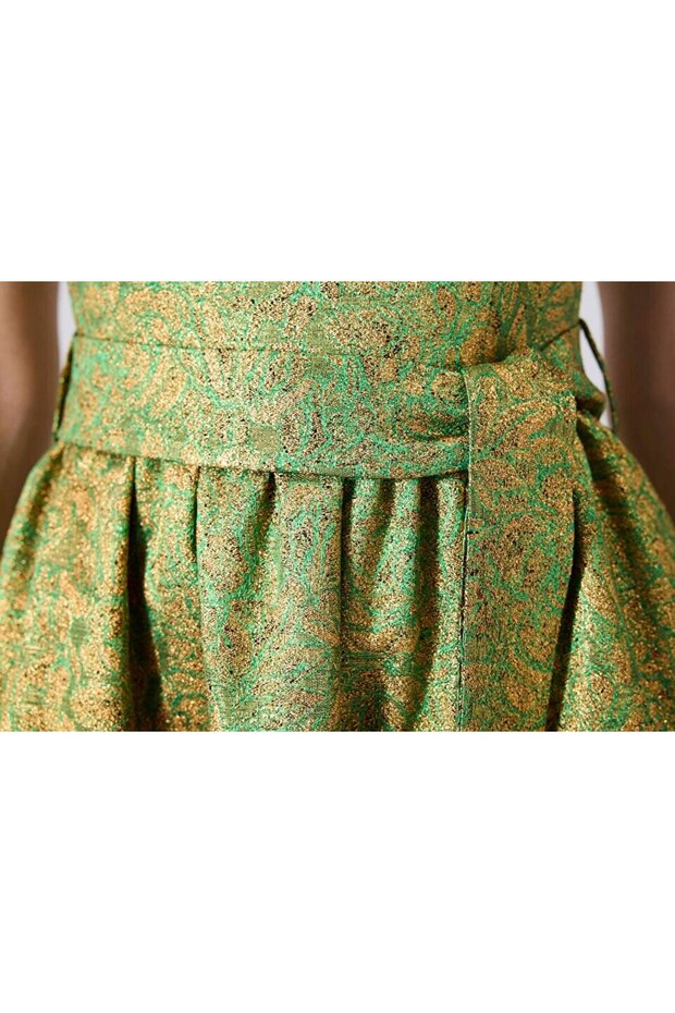 Jakarlı midi elbise - 7