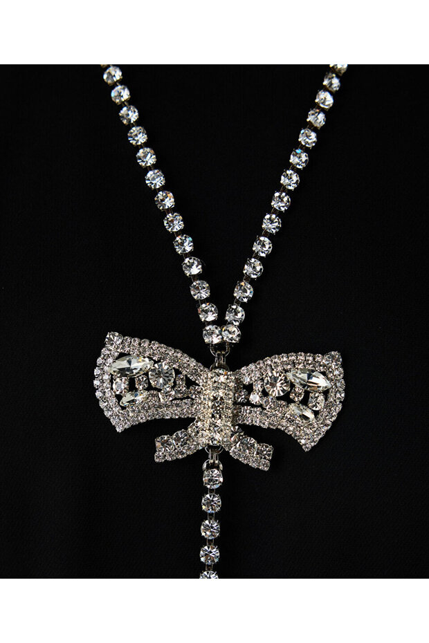 Çıkarılabilir vücut kolyeli elbise - 7