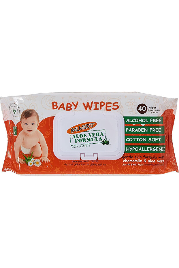Aloe Vera Formula Baby Wipes-Vitamin E Chamomile & Aloe vera-40 wipes