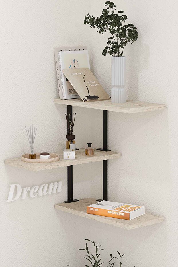 FRİSBİ DUVAR RAFI BEYAZ - 2