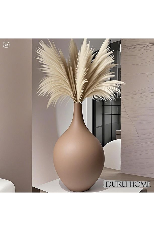 İskandinav Tarzı Bohem Trend Hitit Açık Kahve Vazo 32 cm - 1