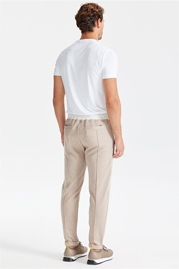 Bej Pamuk Kapüşonlu Eşofman Takımı - 8