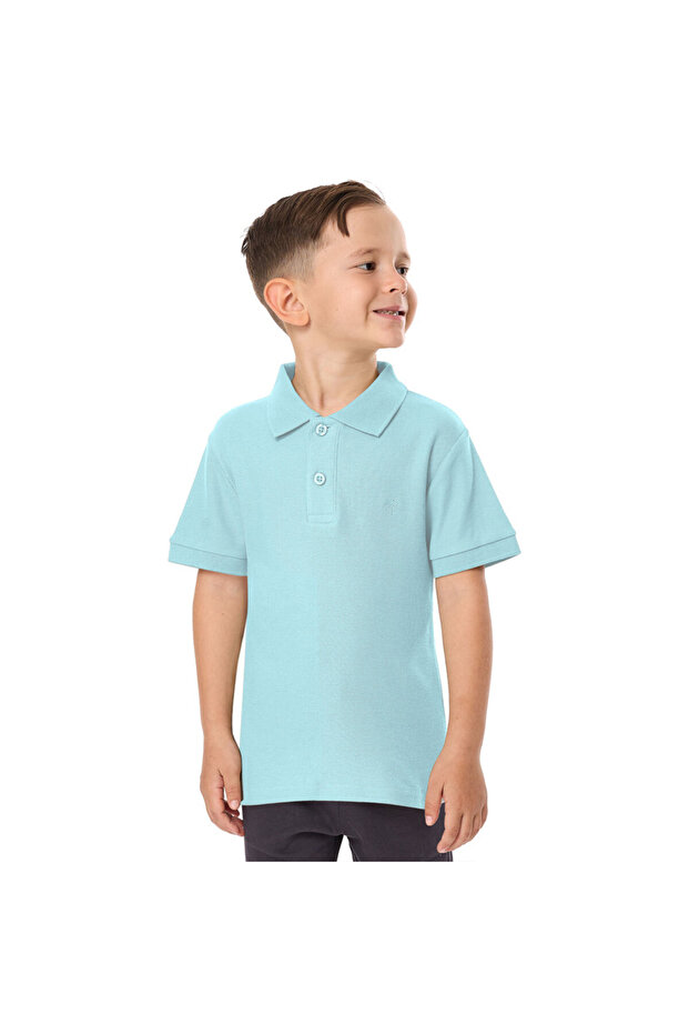 Victor & Jane Junior Boys' Polo T-Shirt Light Blue