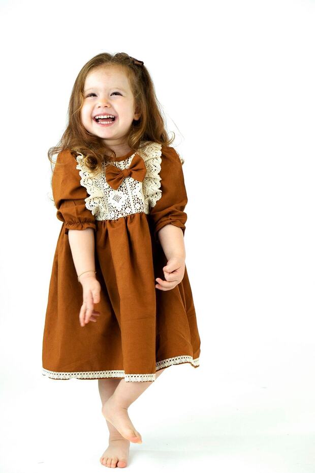 Brown Laced Dress And Buckle