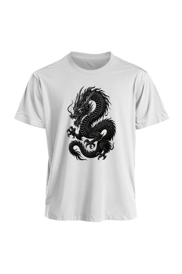 Kod Trend Chinese Dragon Printed New Season Loose Cut T-Shirt T-Shirt