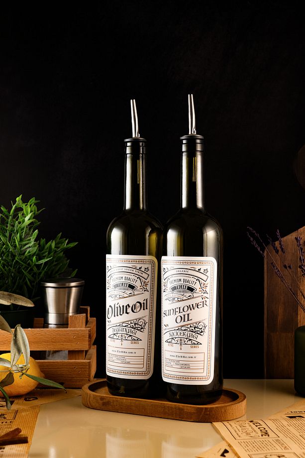 750ml Retro Serisi Ahşap Stantlı Zeytinyağı Şişesi,ayçiçek Yağı Şişesi,yağdanlık - 2