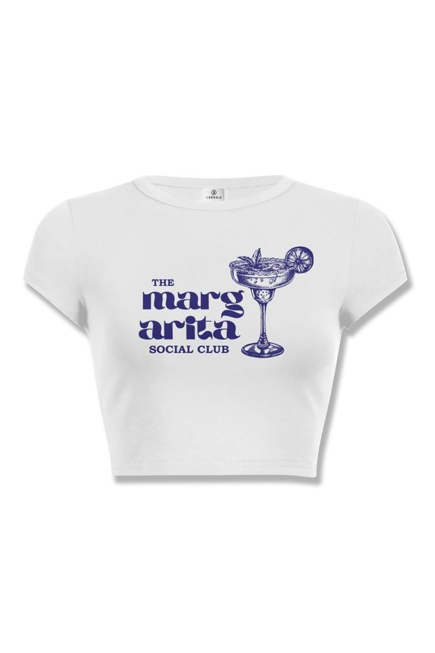 Women's Margarita Social Club Crop White