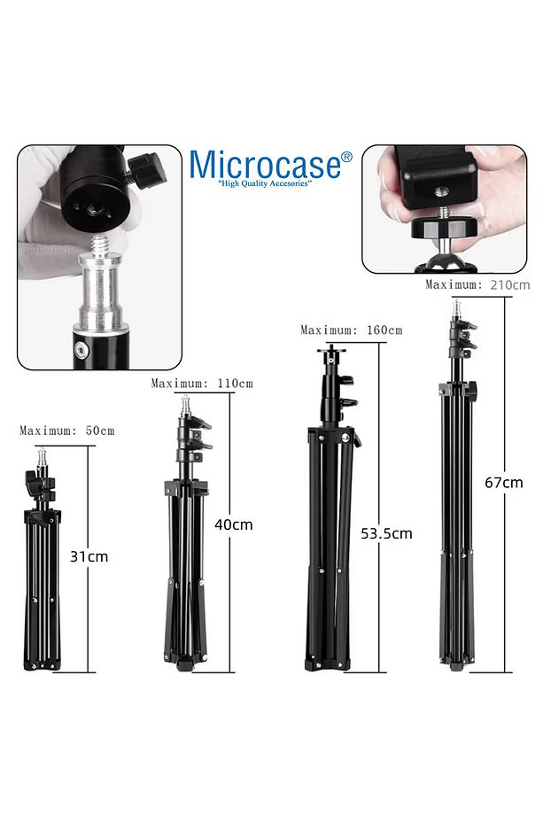 Taşınabilir Projeksiyon Cihazı Vb 1/4 Vida Girişli 2.1 mt Eğim ve Açı Ayarlamalı Tripod - AL5173 - 4