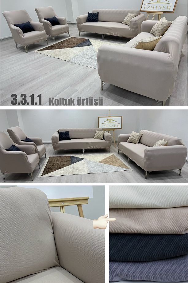 Koltuk Örtüsü, 3.3.1.1 Bal Peteği Desen Koltuk Kılıfı Takımı - 1