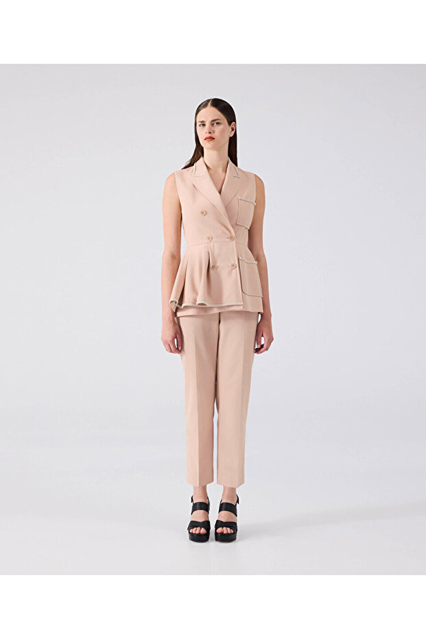 Kontrast şeritli yelek - 2