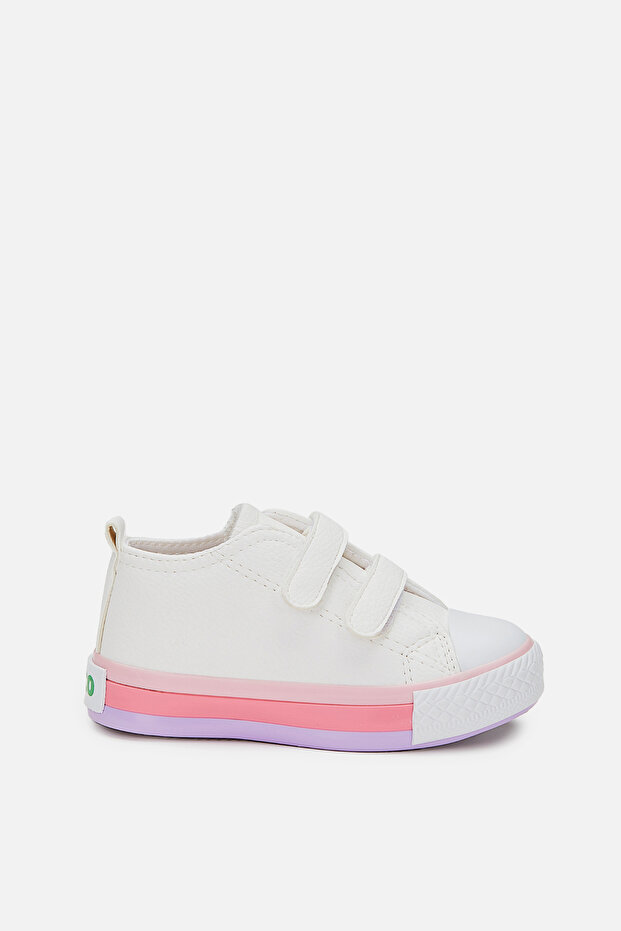 Armin Basic Baby Girl White/Pink Sneakers