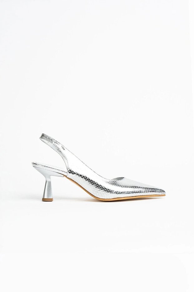 Callias Metallic Skin Women's Silver Heeled Shoes