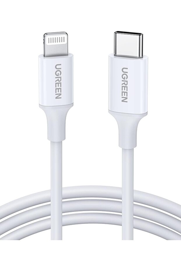 USB-C to Lightning Charging Cable, 1 Meter, 2.4A, 20W PD, Compatible for iPhone, White